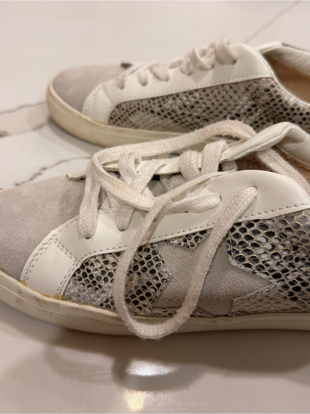 Vintage Havana Silver Snakeskin Star Sneakers Women’s 8